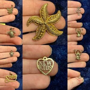 10 Gold and silver toned assorted charms